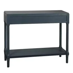 Kirklands Home Console Tables|Navy Wood 2-Drawer Layla Console Table Blue