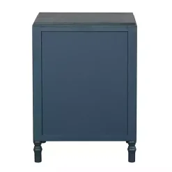 Kirklands Home Nightstands|Navy Wood 3-Drawer Layla Nightstand Blue