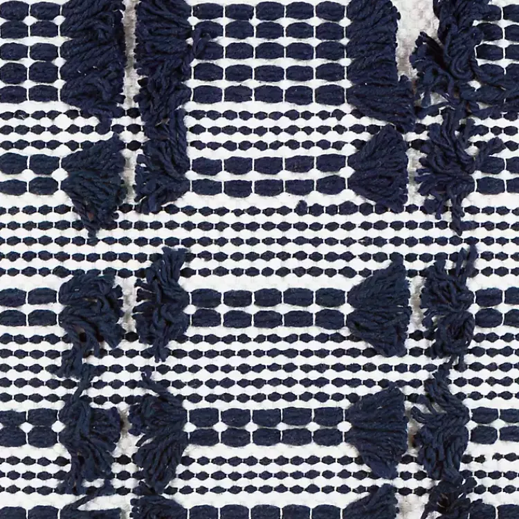 Clearance Navy Woven Frill Pillow Pillows