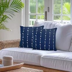 Online Navy Woven Lines Pillow Pillows