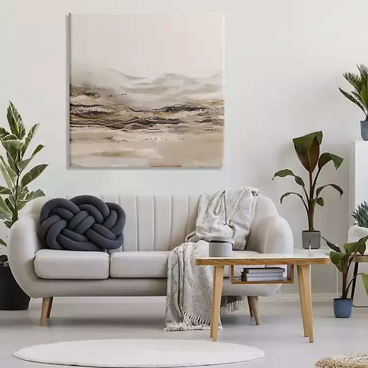 Kirklands Home Canvas Art|Neutral Abstract Mountains Canvas Art Print