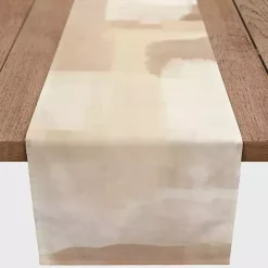 Kirklands Home Table Linens|Neutral Abstract Table Runner, 90 in. Tan