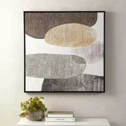 Kirklands Home Canvas Art|Neutral Bubbles I Framed Canvas Art Print