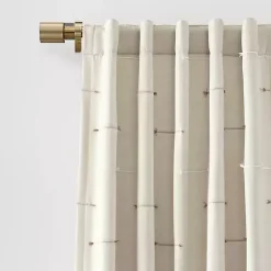Kirklands Home Curtains & Drapes|Neutral Clipped Stripe Curtain Panel Set, 84 in. Tan
