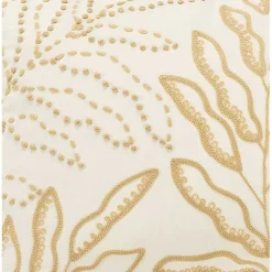 Clearance Neutral Embroidered Botanical Lumbar Pillow Pillows