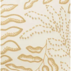 Clearance Neutral Embroidered Botanical Lumbar Pillow Pillows