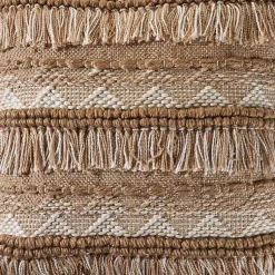 Online Neutral Embroidered Fringe Accent Pillow Pillows