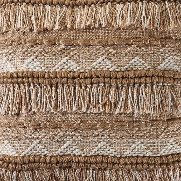 Online Neutral Embroidered Fringe Accent Pillow Pillows