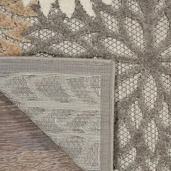 Kirklands Home Outdoor Rugs|Neutral Floral Burst Outdoor Area Rug, 5x7