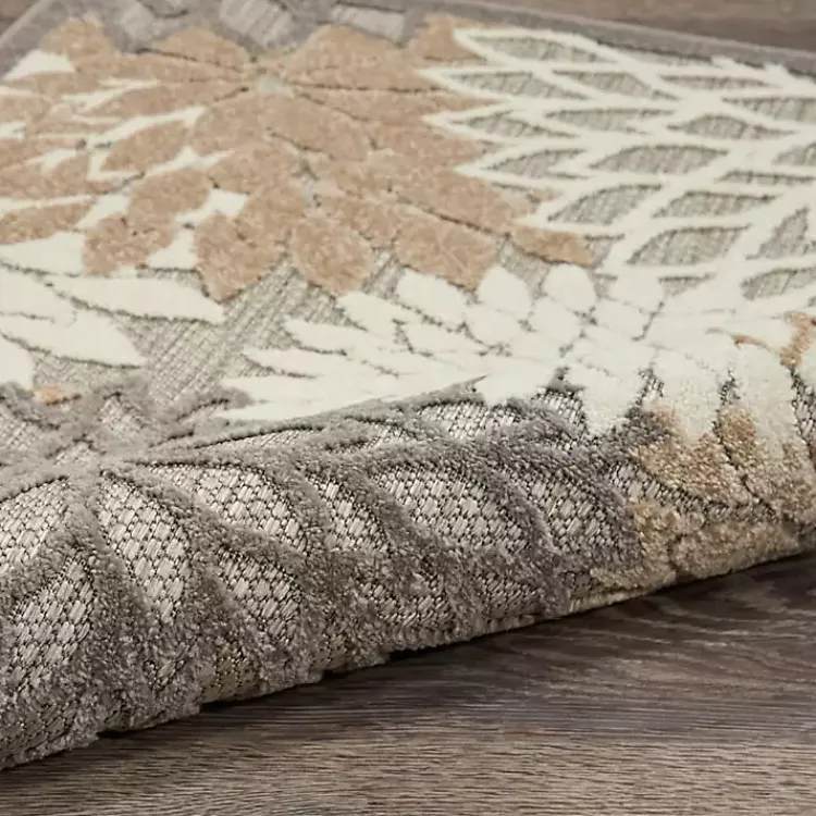 Kirklands Home Outdoor Rugs|Neutral Floral Burst Outdoor Area Rug, 7x10