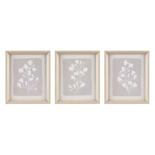 Kirklands Home Framed Art|Neutral Floral Sprigs 3-pc. Framed Art Set