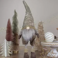 Best Neutral Fur Striped Standing Gnome Christmas Decorations