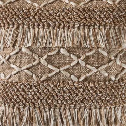 Clearance Neutral Geometric Fringe Accent Pillow Pillows