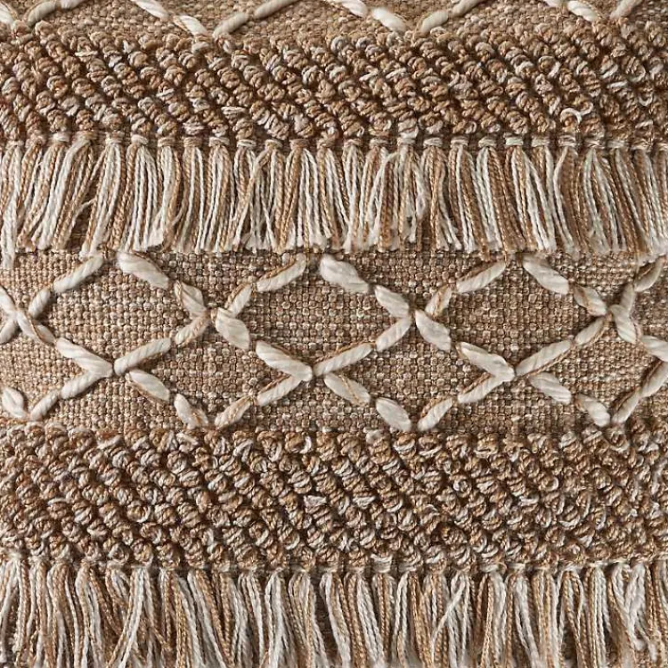 Clearance Neutral Geometric Fringe Accent Pillow Pillows