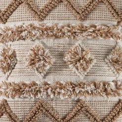 Discount Neutral Geometric Pom Pom Pillow Pillows