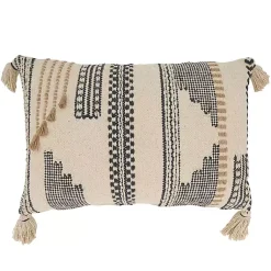 Online Neutral Geometric Stitch Lumbar Pillow Pillows