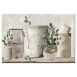 Kirklands Home Canvas Art|Neutral Greenery Pottery Canvas Art Print Gray