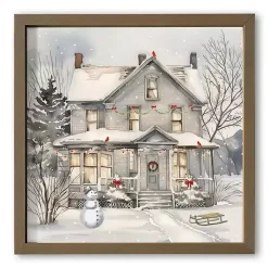 Clearance Neutral Holiday Home Framed Art Print Christmas Art & Wall Decor