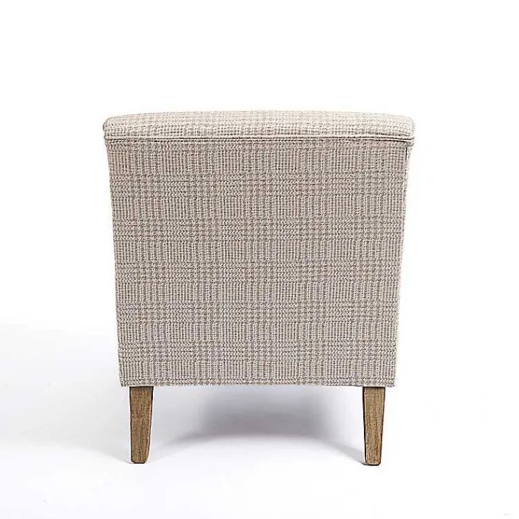 Kirklands Home Accent Chairs|Neutral Houndstooth 2-pc. Chair and Ottoman Set Tan