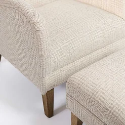 Kirklands Home Accent Chairs|Neutral Houndstooth 2-pc. Chair and Ottoman Set Tan