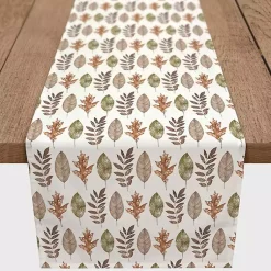 New Neutral Leaf Pattern Table Runner, 72 in. Fall