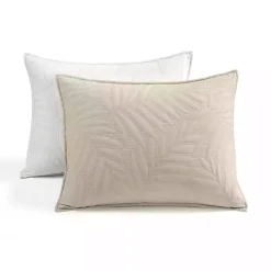 Kirklands Home Quilts|Neutral Leaf Reversible 3-pc. Full/Queen Quilt Set