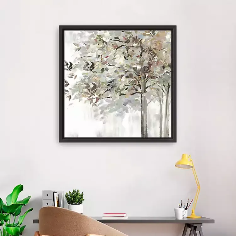 Kirklands Home Canvas Art|Neutral Leaves Framed Canvas Art Print, 30x30 in. Gray