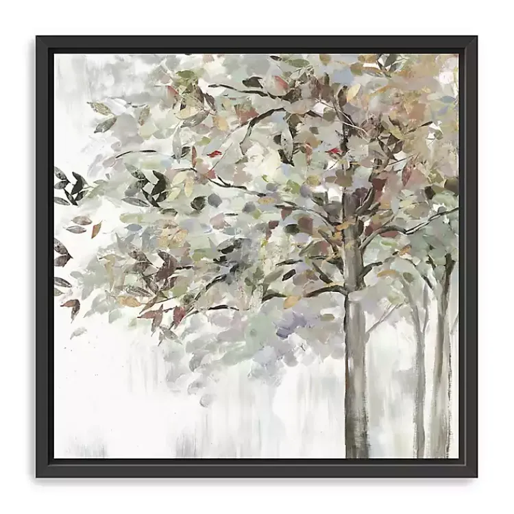 Kirklands Home Canvas Art|Neutral Leaves Framed Canvas Art Print, 40x40 in. Gray