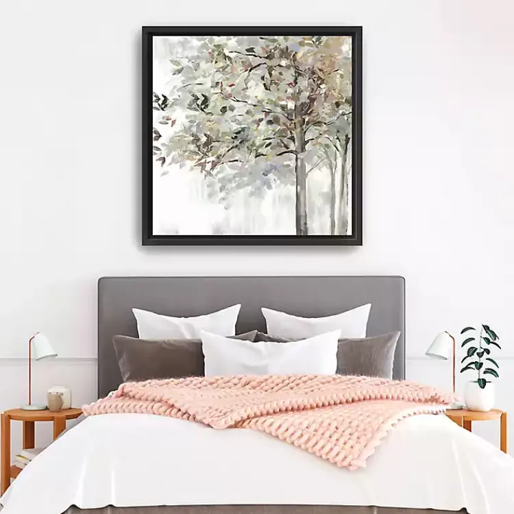 Kirklands Home Canvas Art|Neutral Leaves Framed Canvas Art Print, 40x40 in. Gray