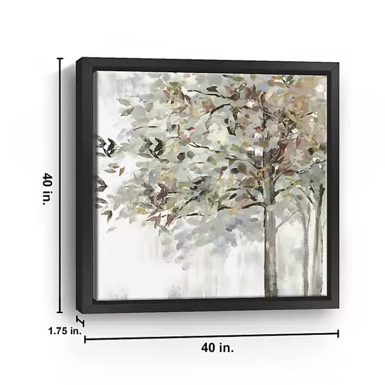 Kirklands Home Canvas Art|Neutral Leaves Framed Canvas Art Print, 40x40 in. Gray