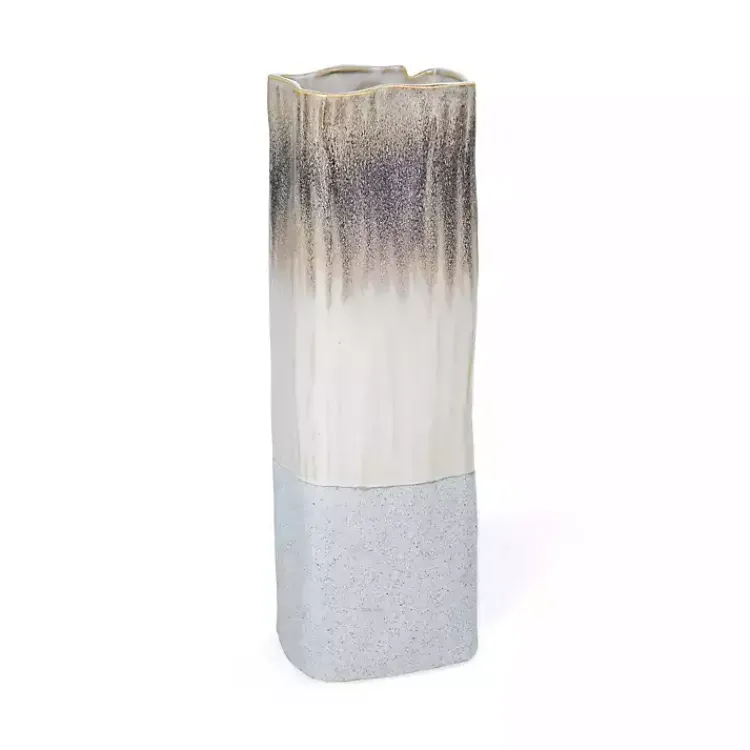 Clearance Neutral Ombre Ceramic Vase, 16 in. Vases