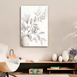 Kirklands Home Canvas Art|Neutral Potted Plant Canvas Art Print