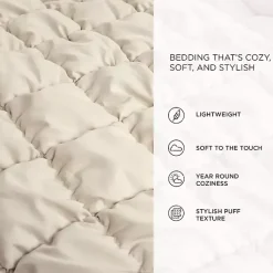 Kirklands Home Comforters|Neutral Puff 3-pc. Full/Queen Comforter Set Tan