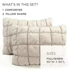 Kirklands Home Comforters|Neutral Puff 3-pc. Full/Queen Comforter Set Tan