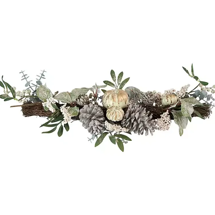 Discount Neutral Pumpkins and Pinecones Swag Fall