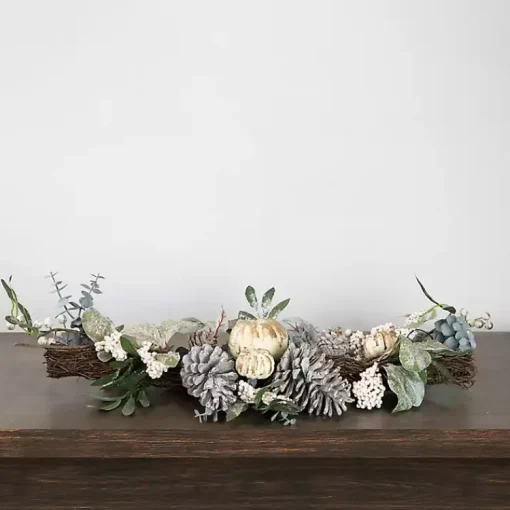 Discount Neutral Pumpkins and Pinecones Swag Fall