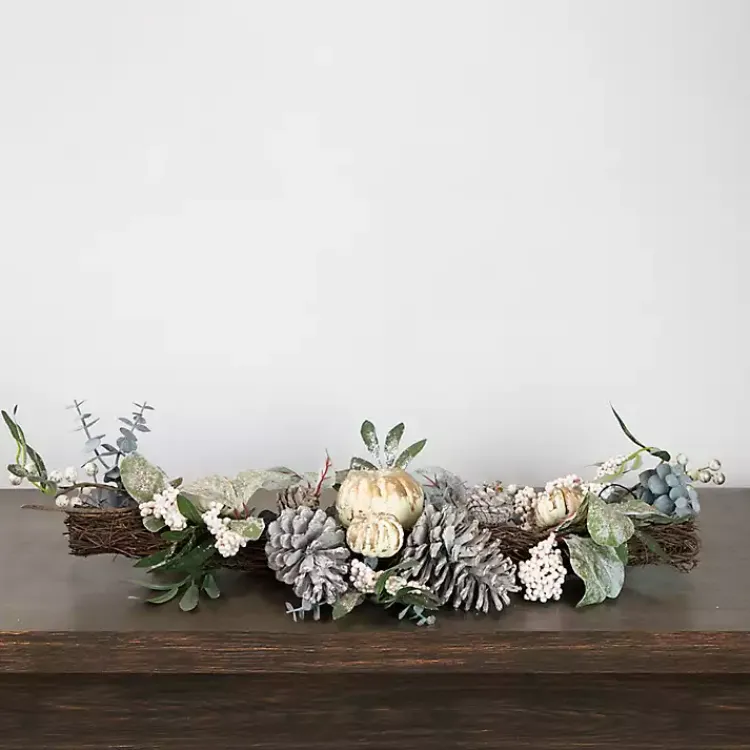 Discount Neutral Pumpkins and Pinecones Swag Fall