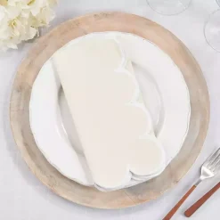 Kirklands Home Table Linens|Neutral Scalloped Edge Napkins, Set of 4 Tan