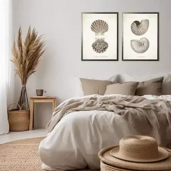 Kirklands Home Framed Art|Neutral Seashells Framed Art Prints, Set of 2