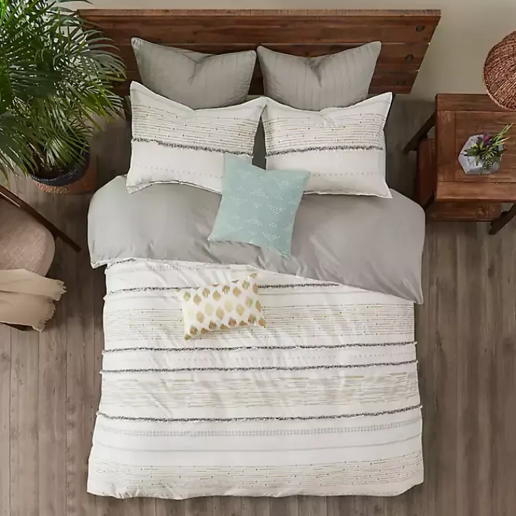 Kirklands Home Comforters|Neutral Stripe Full/Queen 3-pc. Comforter Set