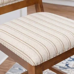Kirklands Home Bar Stools & Counter Height Stools|Neutral Stripes Upholstered Emmy Counter Stool Tan