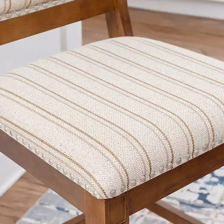 Kirklands Home Bar Stools & Counter Height Stools|Neutral Stripes Upholstered Emmy Counter Stool Tan