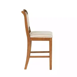 Kirklands Home Bar Stools & Counter Height Stools|Neutral Stripes Upholstered Emmy Counter Stool Tan