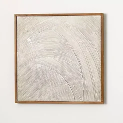 Kirklands Home Wall Plaques|Neutral Textured Wood Framed Wall Plaque