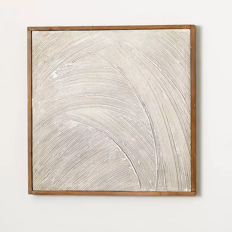 Kirklands Home Wall Plaques|Neutral Textured Wood Framed Wall Plaque