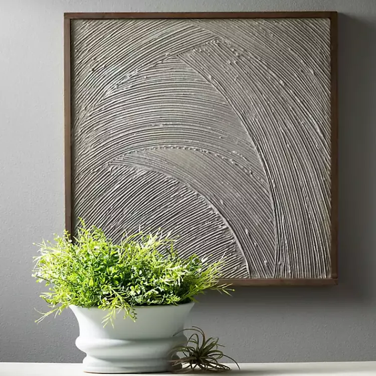 Kirklands Home Wall Plaques|Neutral Textured Wood Framed Wall Plaque