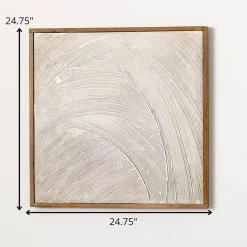 Kirklands Home Wall Plaques|Neutral Textured Wood Framed Wall Plaque