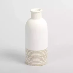 Sale Neutral Two-Toned Ceramic Vase, 11 in. Vases