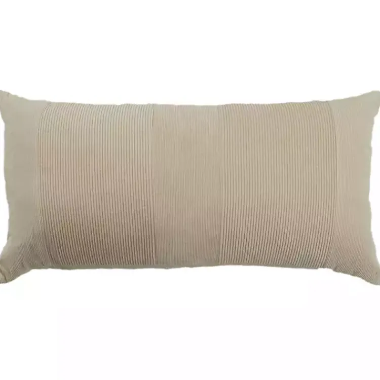 Clearance Neutral Velvet Corduroy Lumbar Pillow Pillows