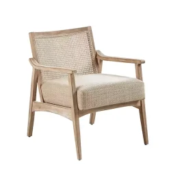 Kirklands Home Accent Chairs|Neutral Wheat Mid-Century Modern Accent Chair Tan